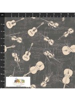 Stof Fabrics My Composition - Violin Guitar - Grey