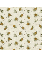 Benartex Studio Winterberry - Dotted Pine - Cream