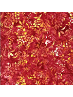 Hoffman Fabrics Bali Handpaint - 407 - Bloem - Rood Geel