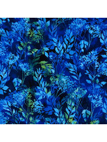 Stof Fabrics Bali Handpaint - 602 - Blad - Blauw