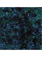 Stof Fabrics Bali Handpaint - 603 - Bloem - Blauw Groen