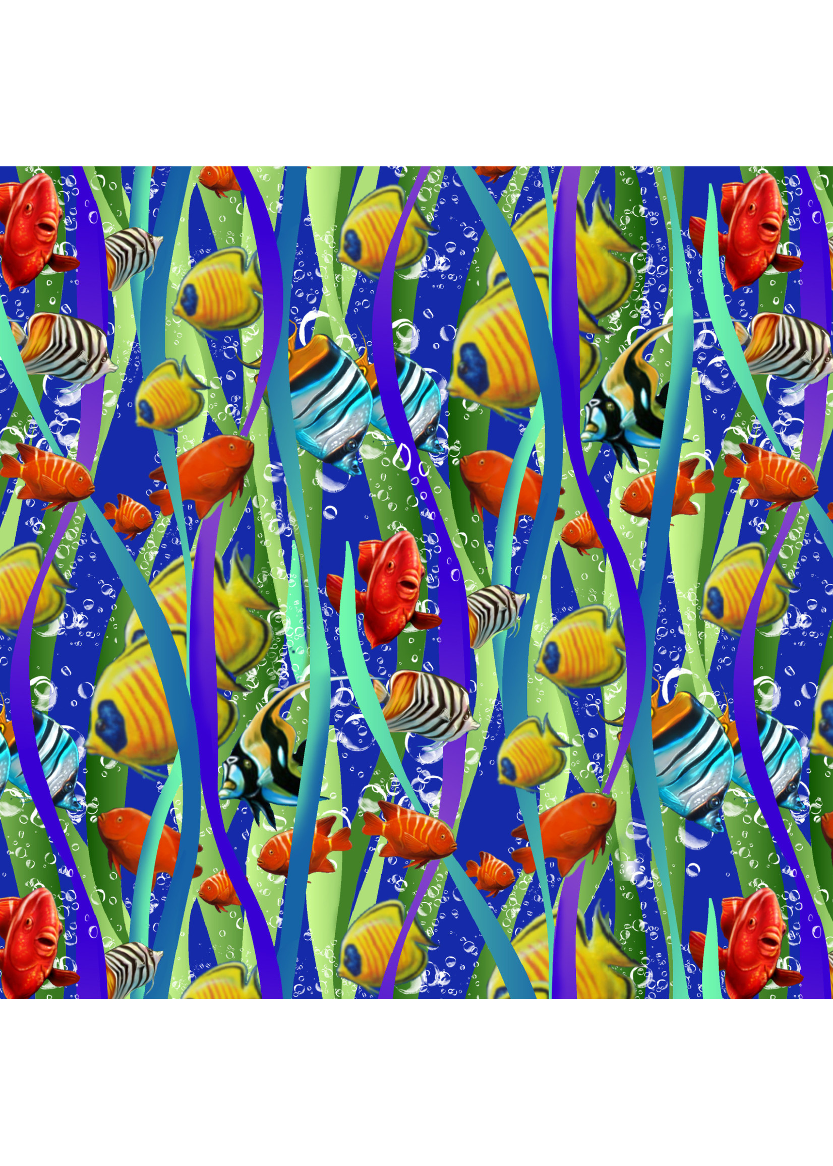 Stof Fabrics Reef Life - Digital - Fish - Multi