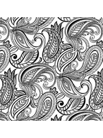 Benartex Studio Night and Day - Paisley - White Black