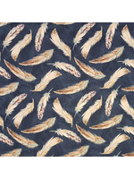 Wilmington Prints Nature Study - Feathers - Blauw