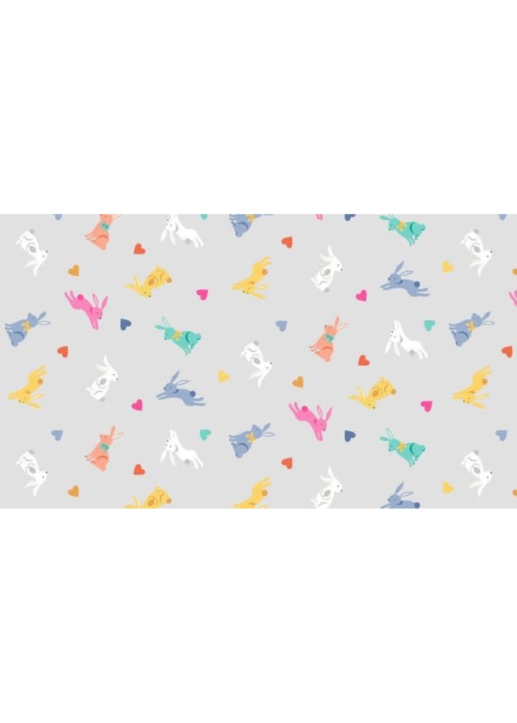 Makower Spring - Rabbits - Grey