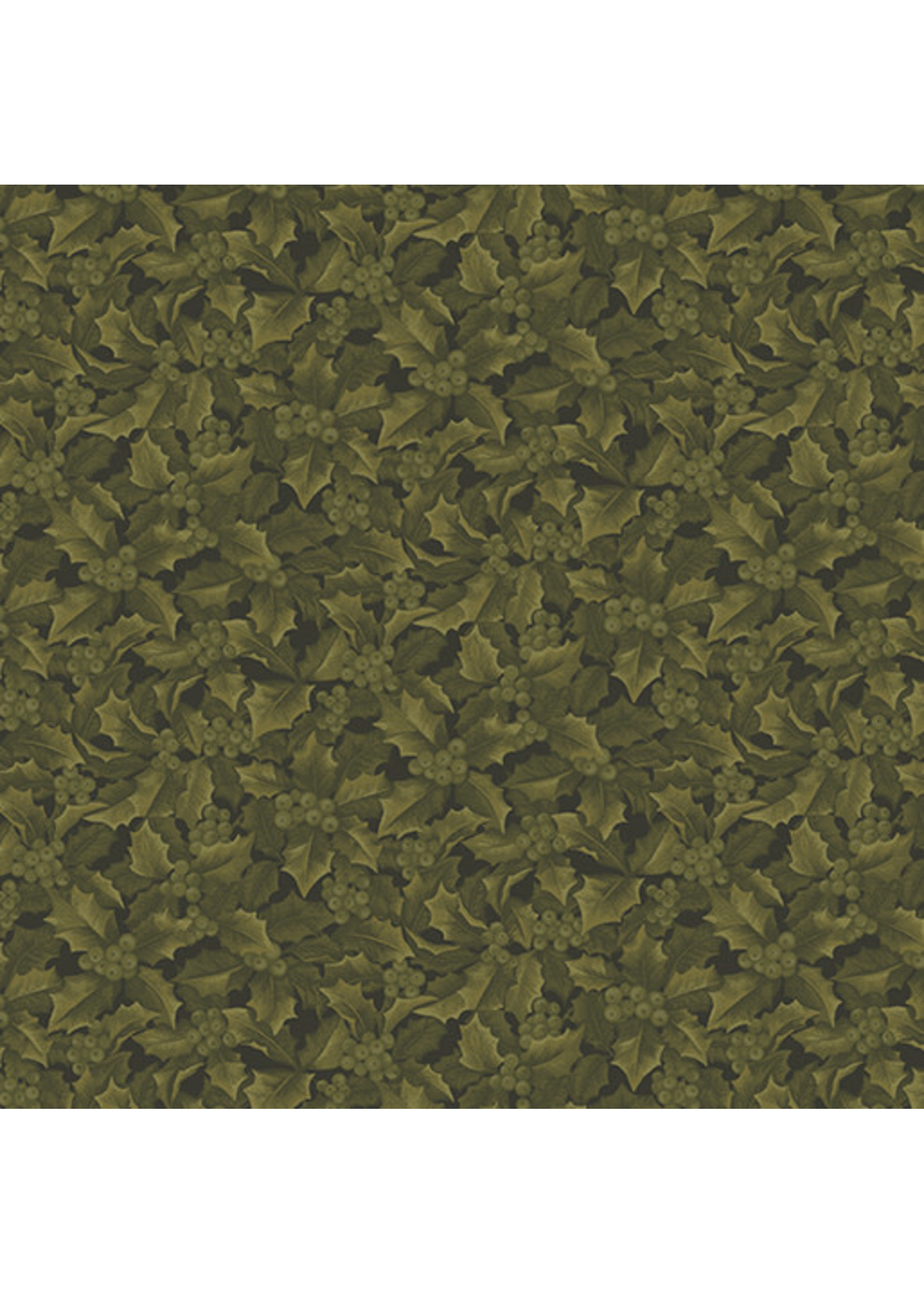 Benartex Studio Winter Wonderland - Holly & Berries - Tonal Green