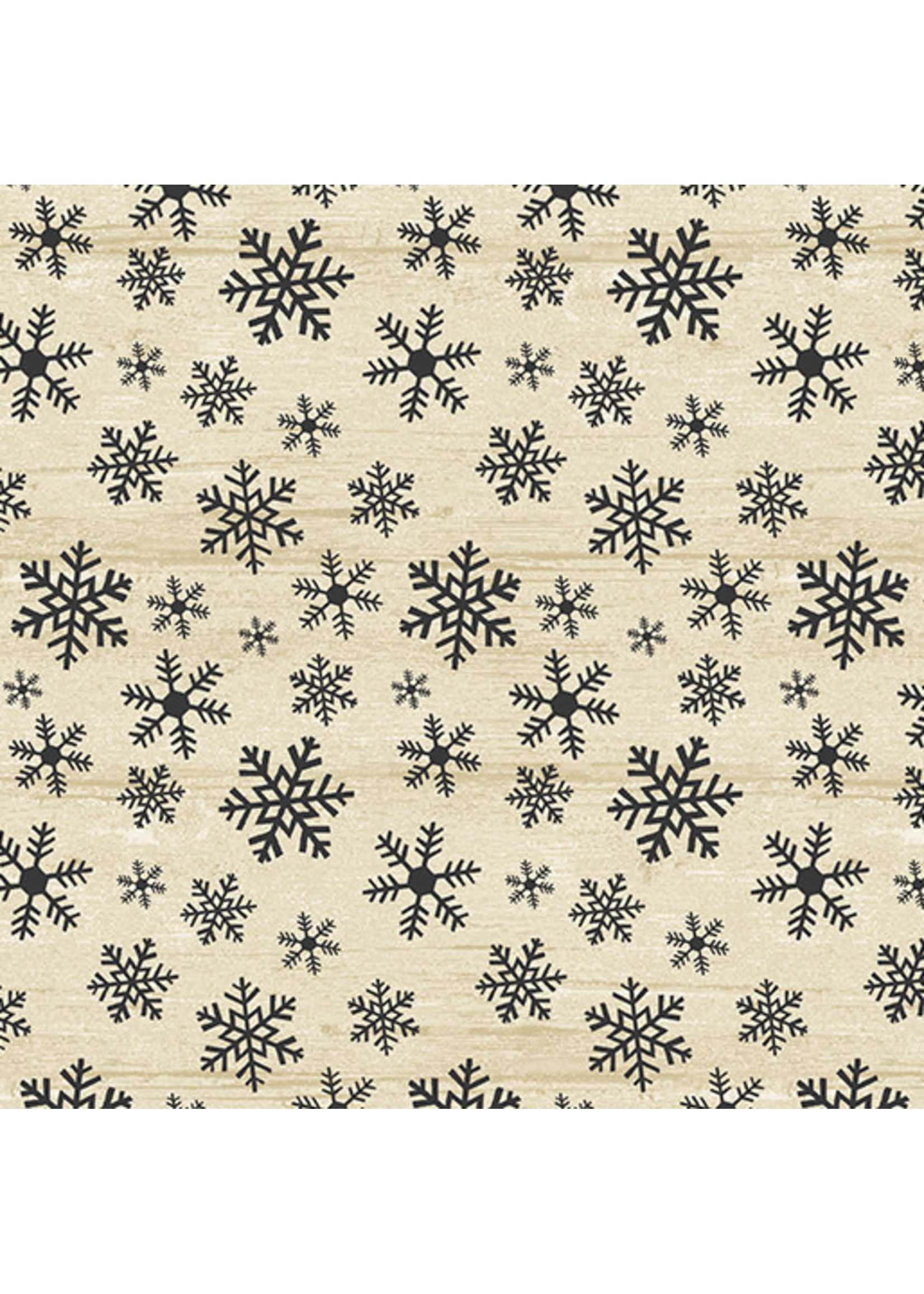 Benartex Studio Rustic Village Christmas - Wood Flake - Beige