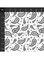 Stof Fabrics Paradox - Paisley - Wit-Zwart - 4802-427