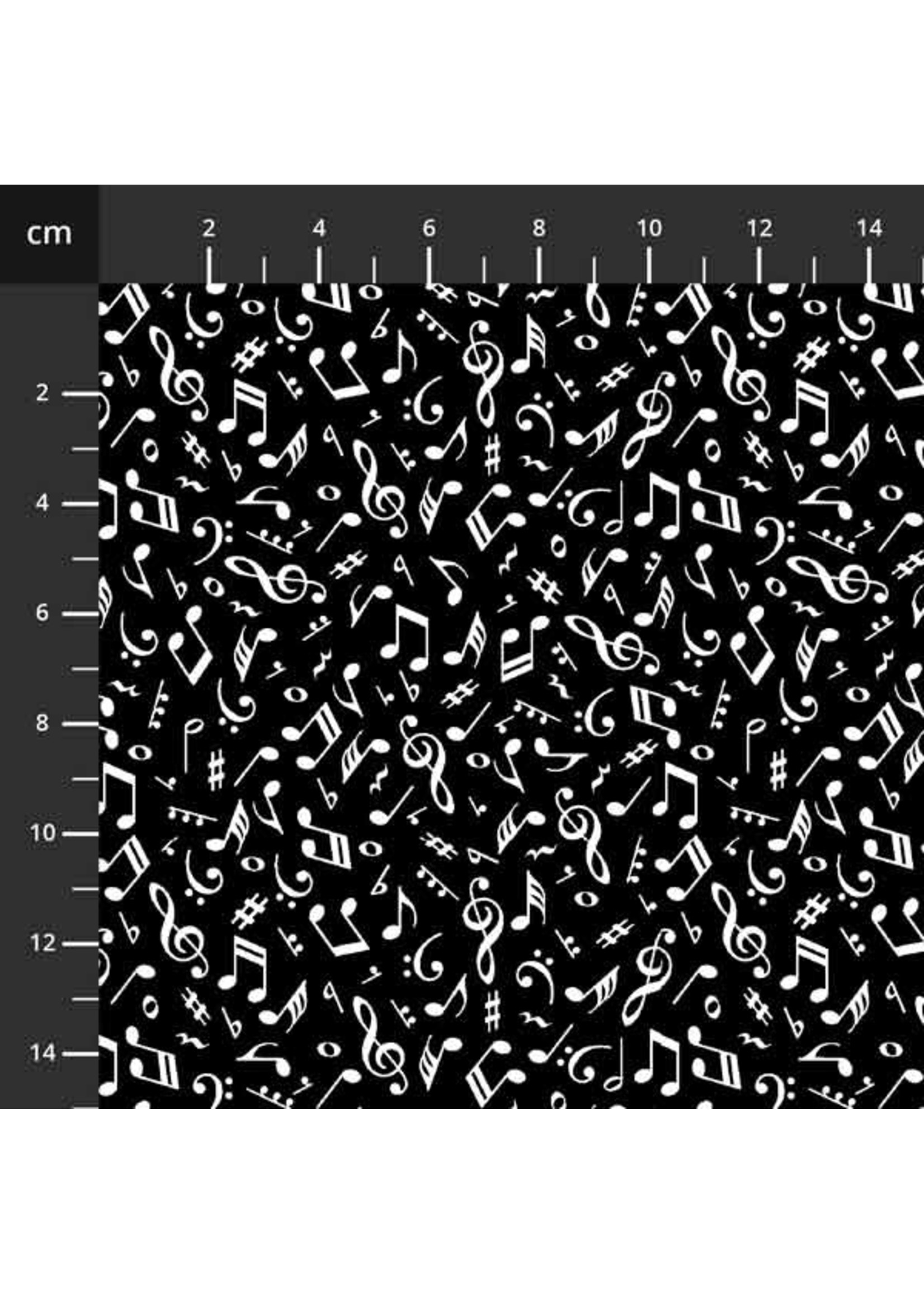 Stof Fabrics Paradox - Muziek - Zwart-Wit - 4802-438