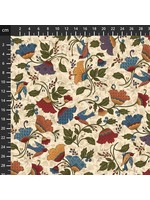 Blank Quilting Ashton Collection - Large Floral With Bird - Ivory - 349