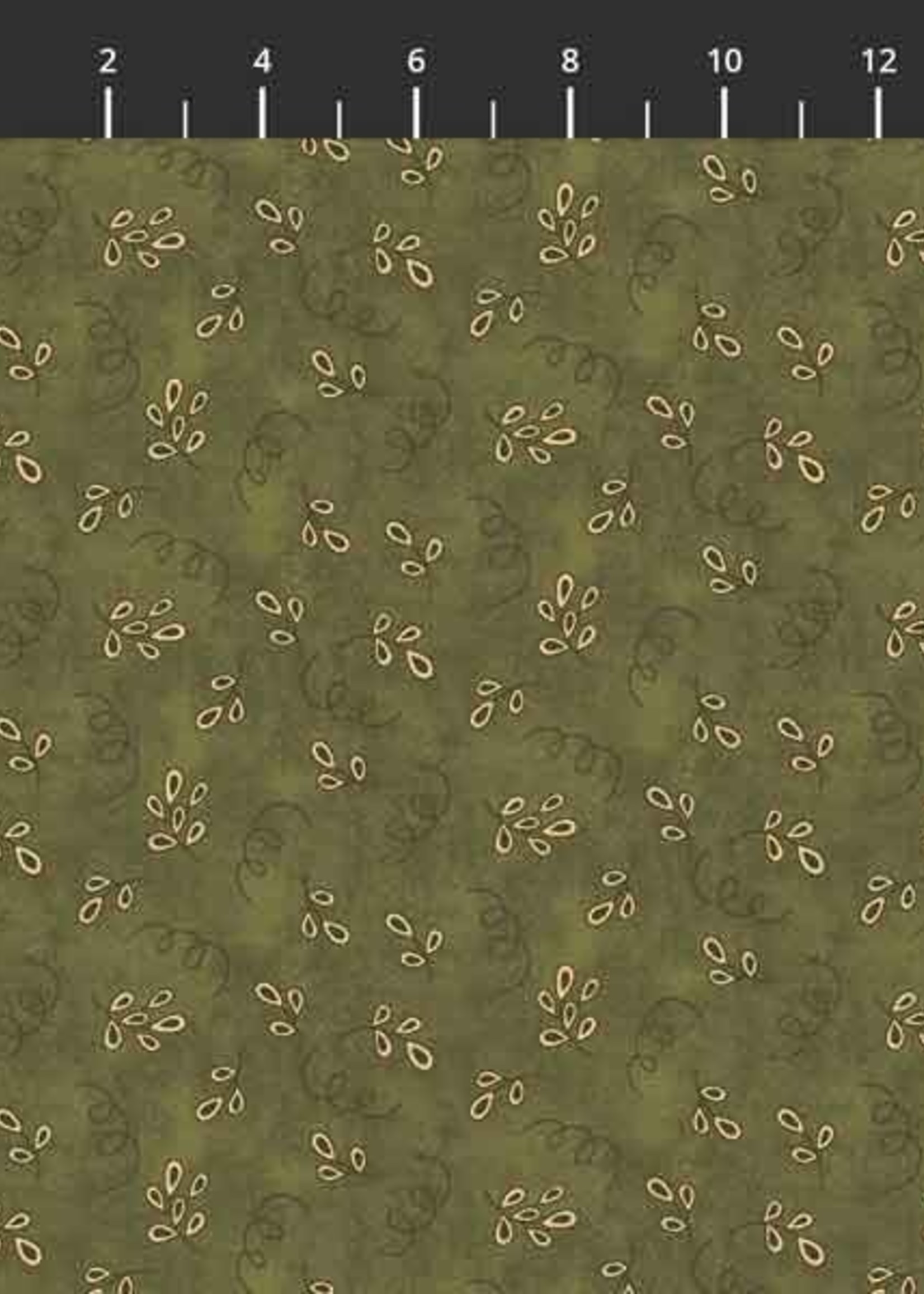 Blank Quilting Ashton Collection - Tear Drop Floral - Green - 368
