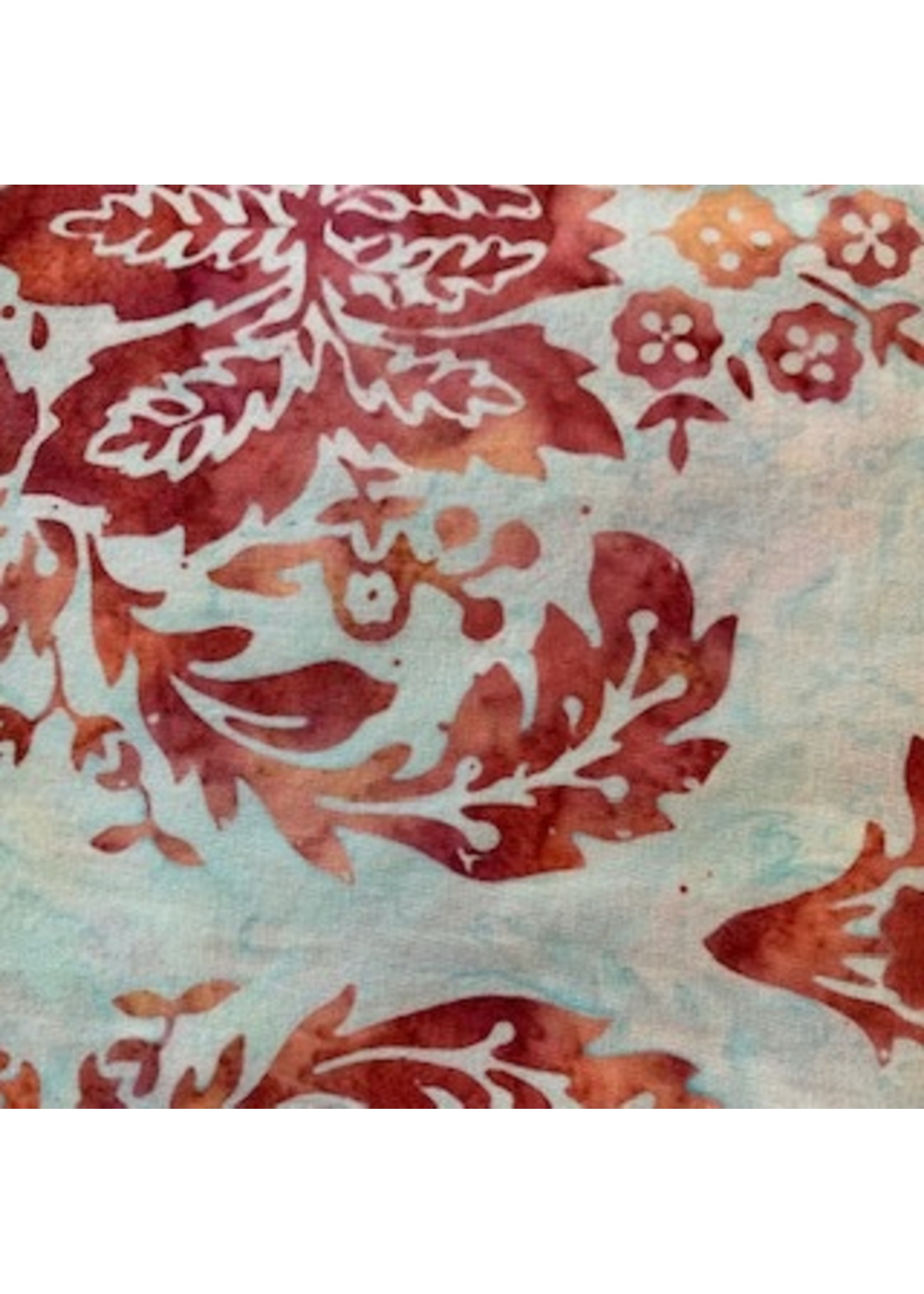 Hoffman Fabrics Batik - Ornament - Lichtblauw - Oranje