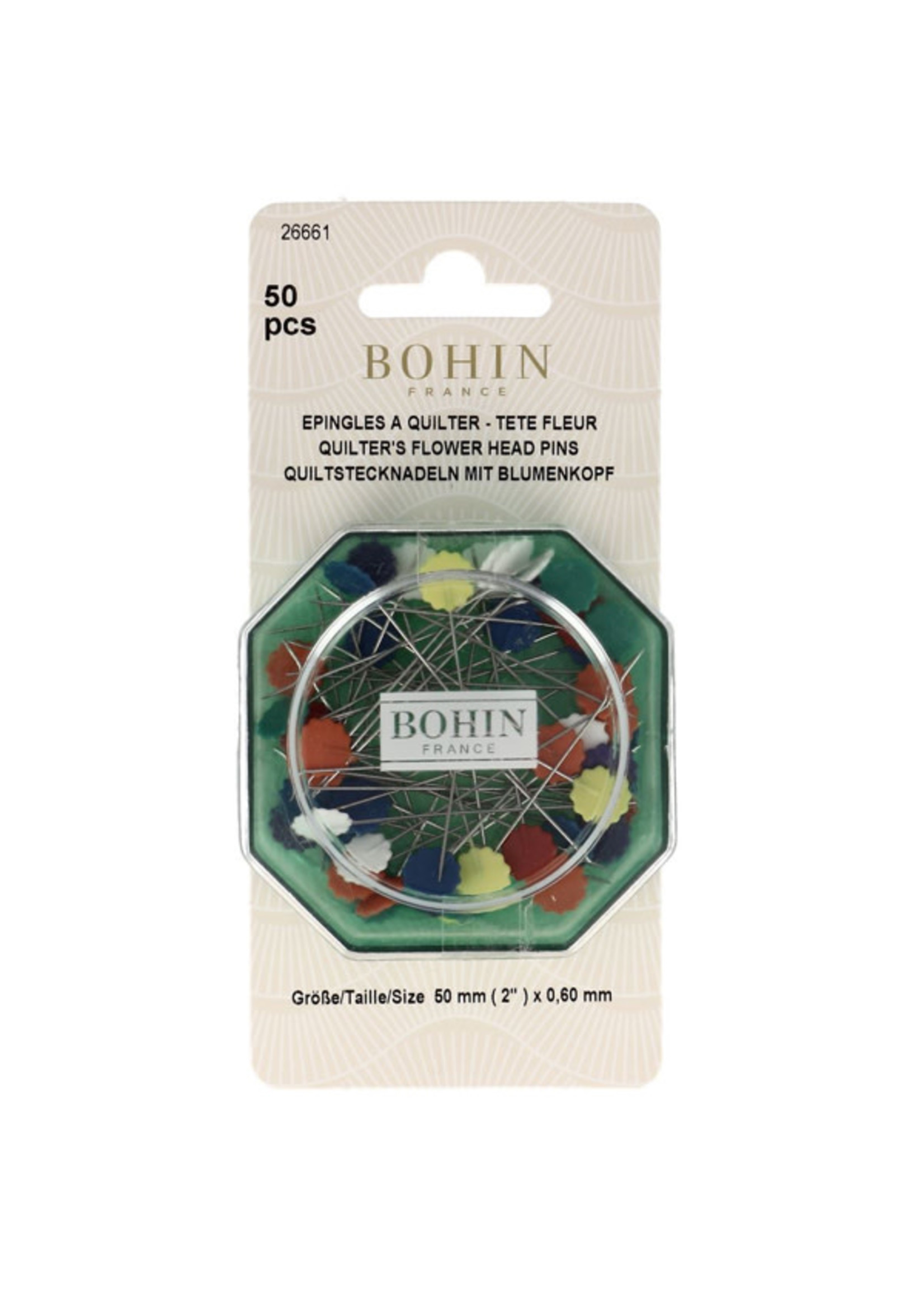 Bohin Spelden - Flowerhead Pins - 50 mm - 50 stuks - 26661