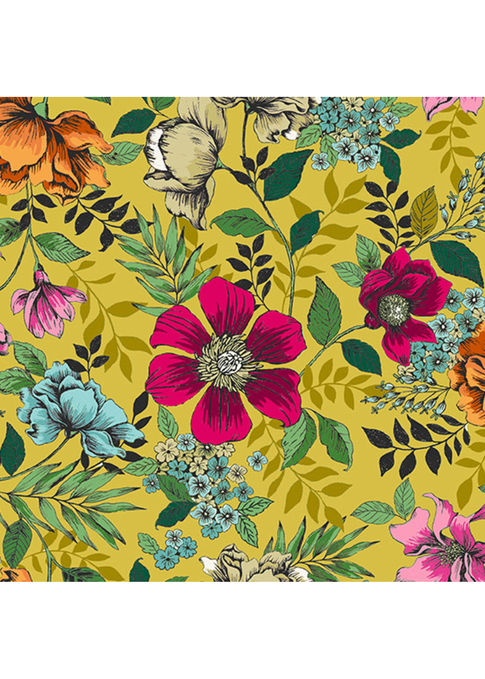 Makower Jewel Tones Floral - 2424 - Yellow