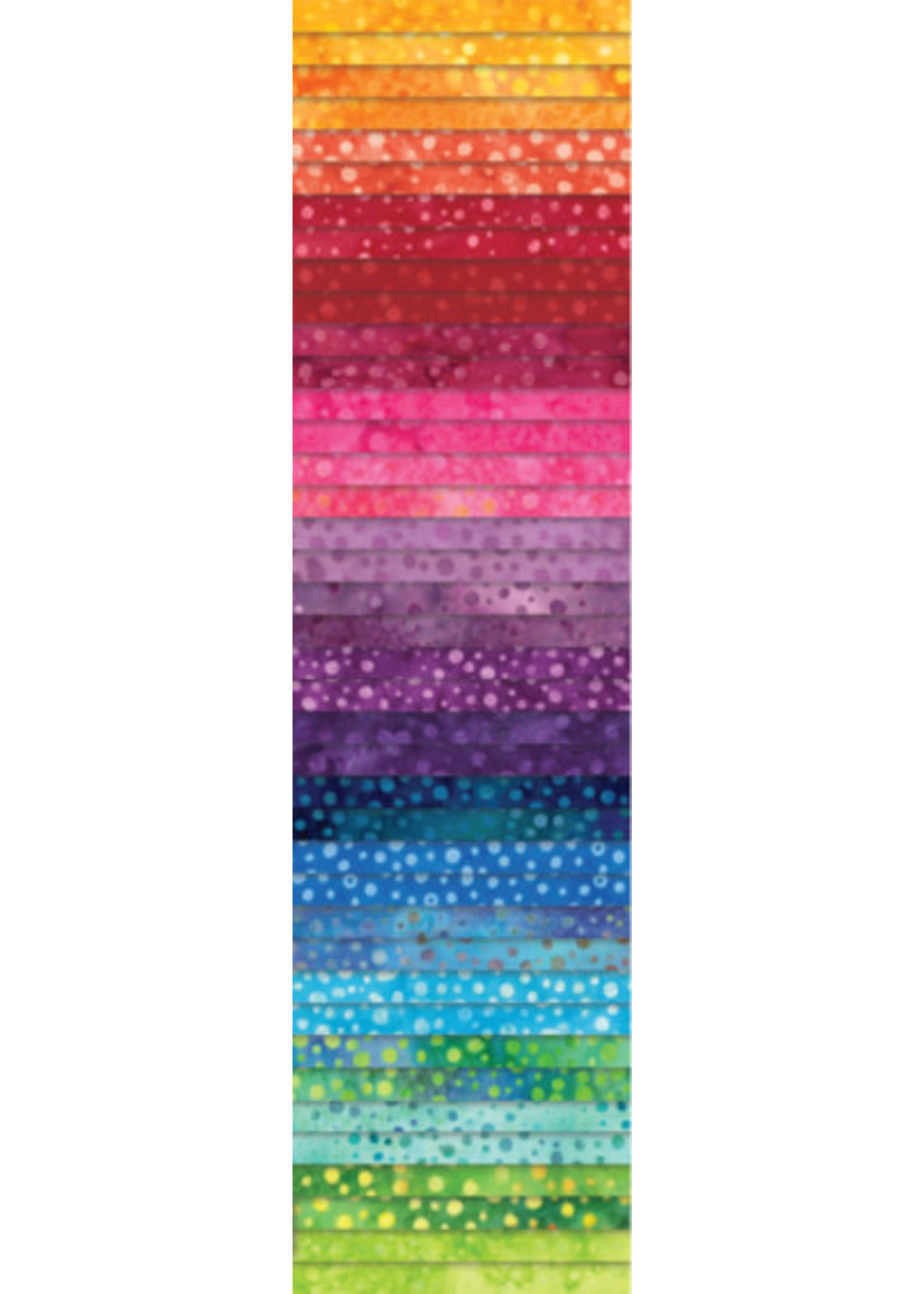 Hoffman Fabrics Bali Pop - Rainbow  - Jellyrol - 40 Stroken