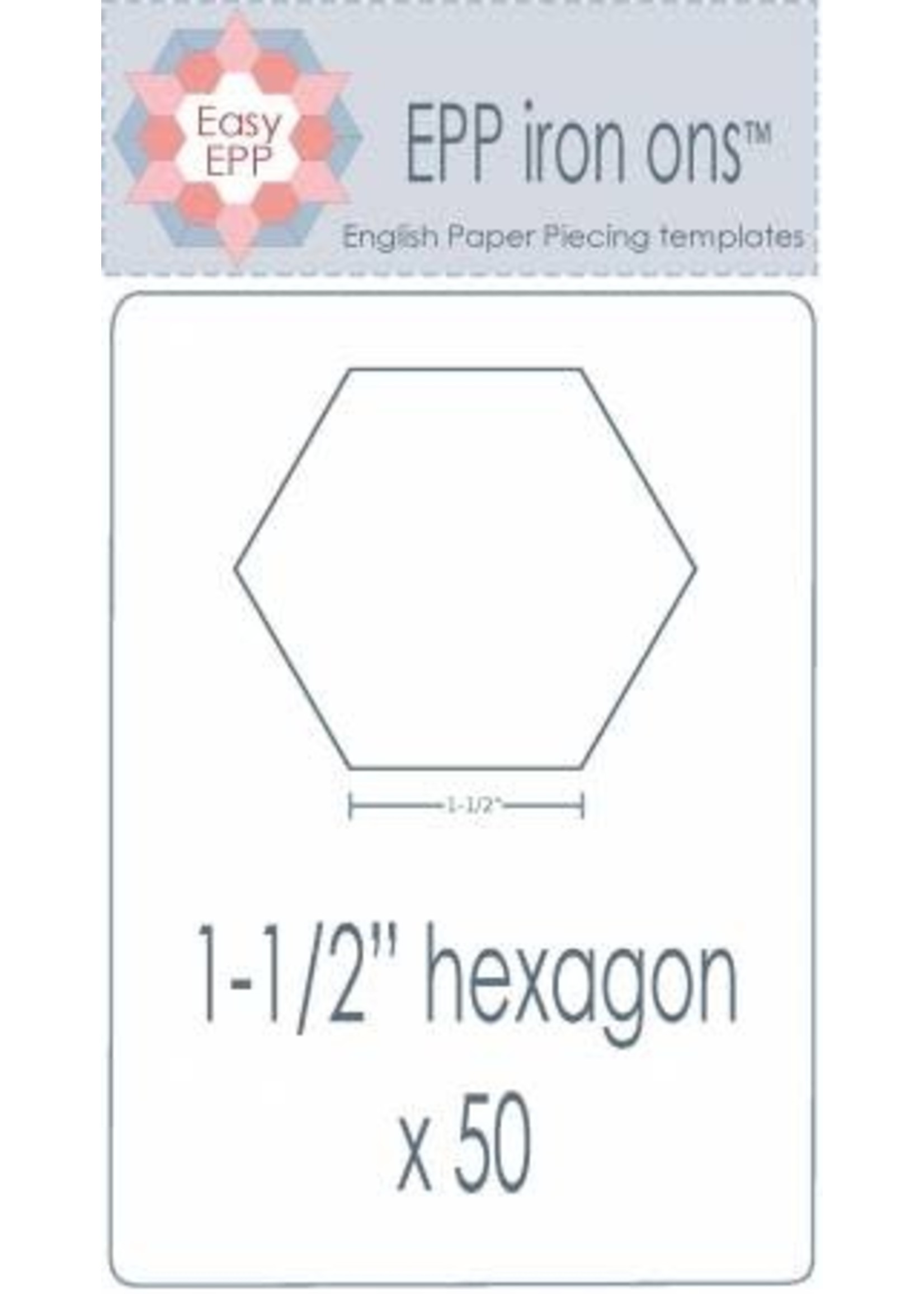 Easy EPP Opstrijkbare Sjablonen - Halve Hexagon -  1,5 inch - 50 stuks