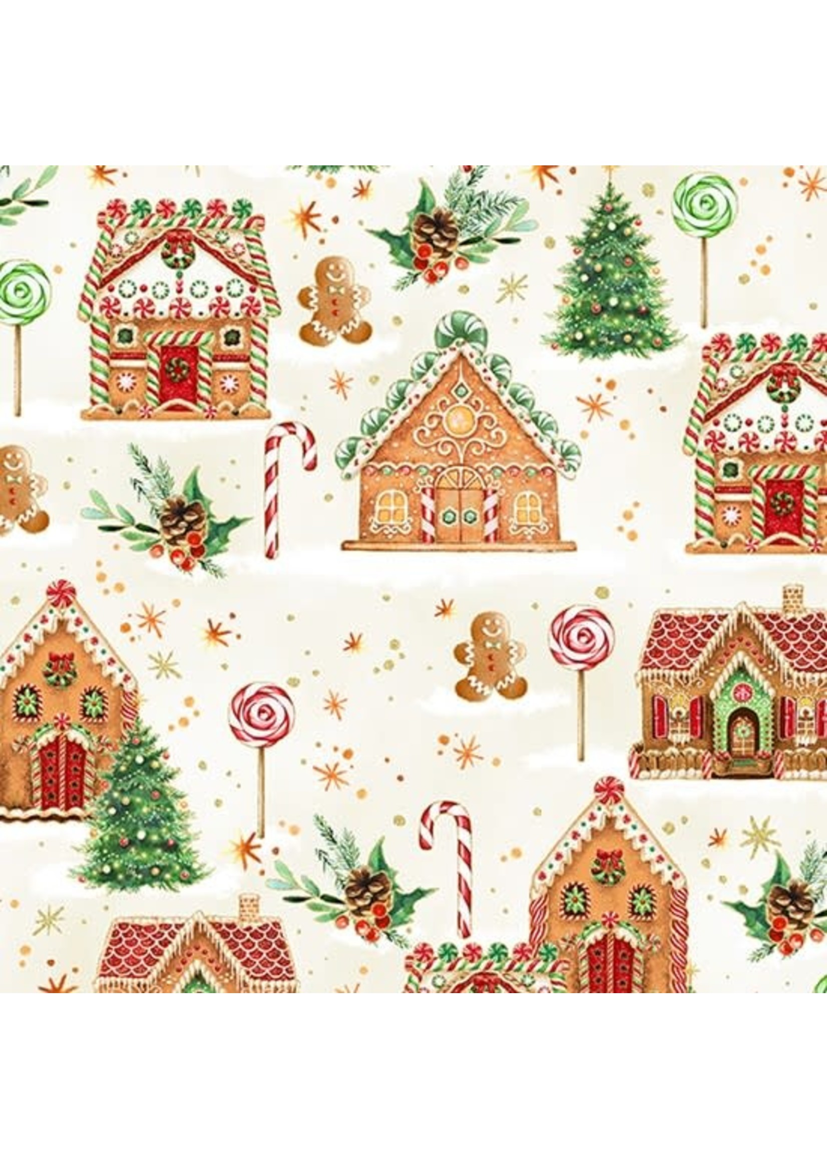 Hoffman Fabrics Holiday Sweets - Cream Gold - U4990 - 33G