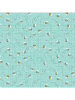 Benartex Studio Playhouse Pals - Sunny Bees - Medium Turquoise
