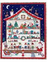 Makower Advent Calendar - Santas Workshop - Panel - 60 cm x 110 cm