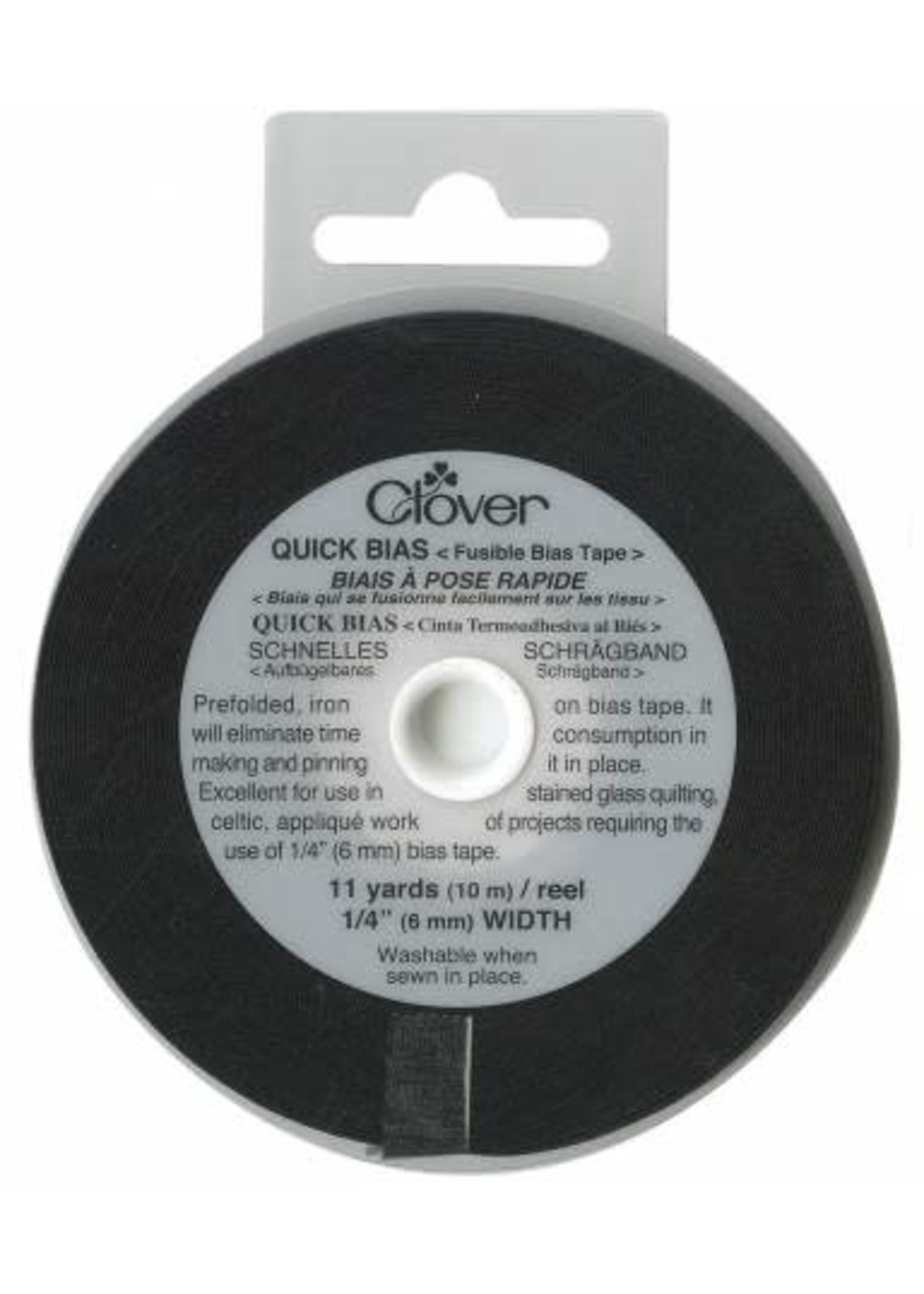 Clover Biasband - Zwart - Fusible - 6 mm x 10 m