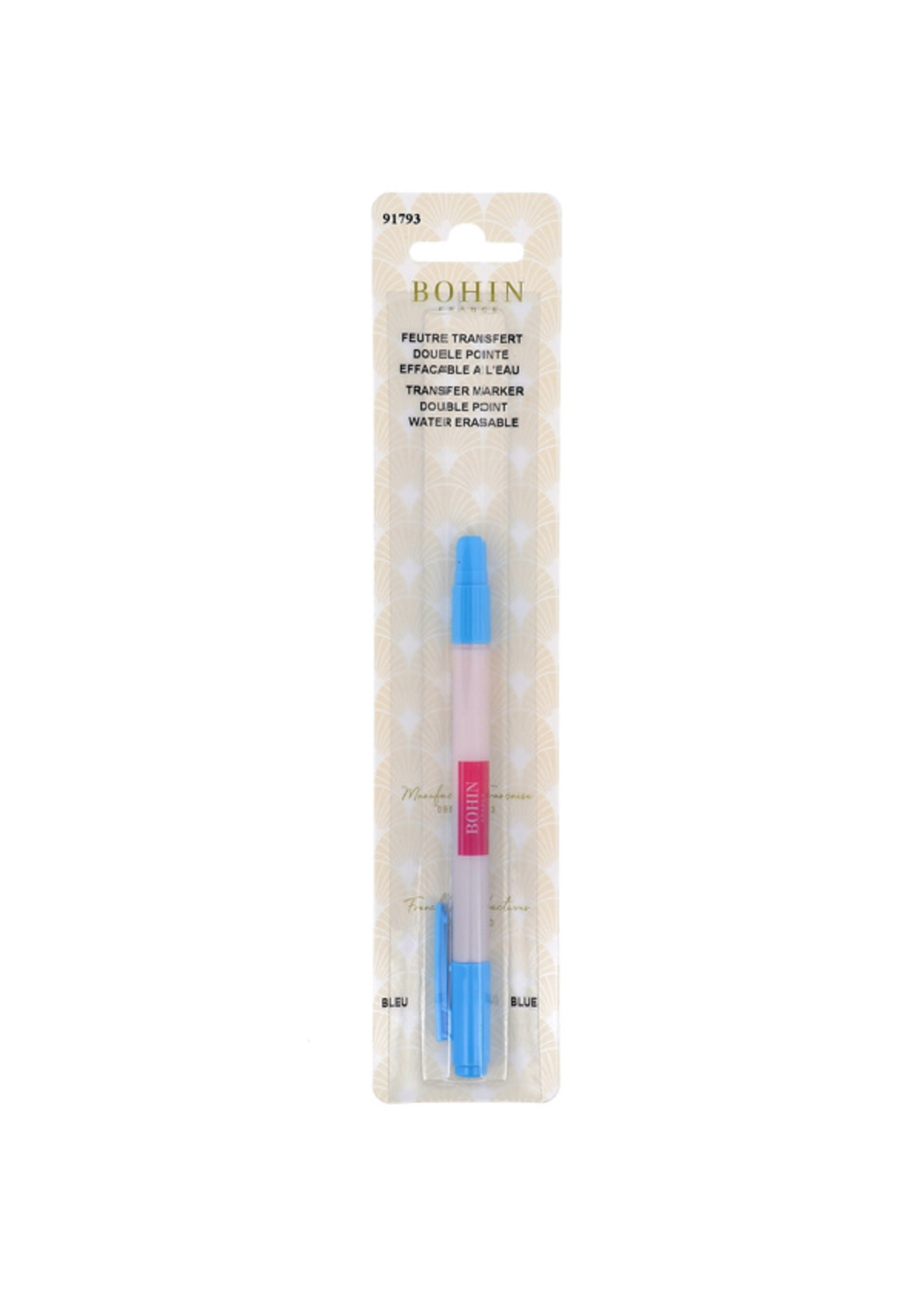 Bohin Markeerstift - Dubbele punt - Oplosbaar met water - blauw