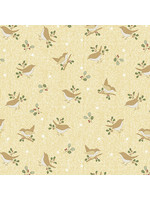 Benartex Studio ABC's - Bird & Sprig - Yellow