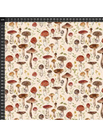 Figo Fabrics Heavenly Hedgerow - Mushroom - Cream Multi