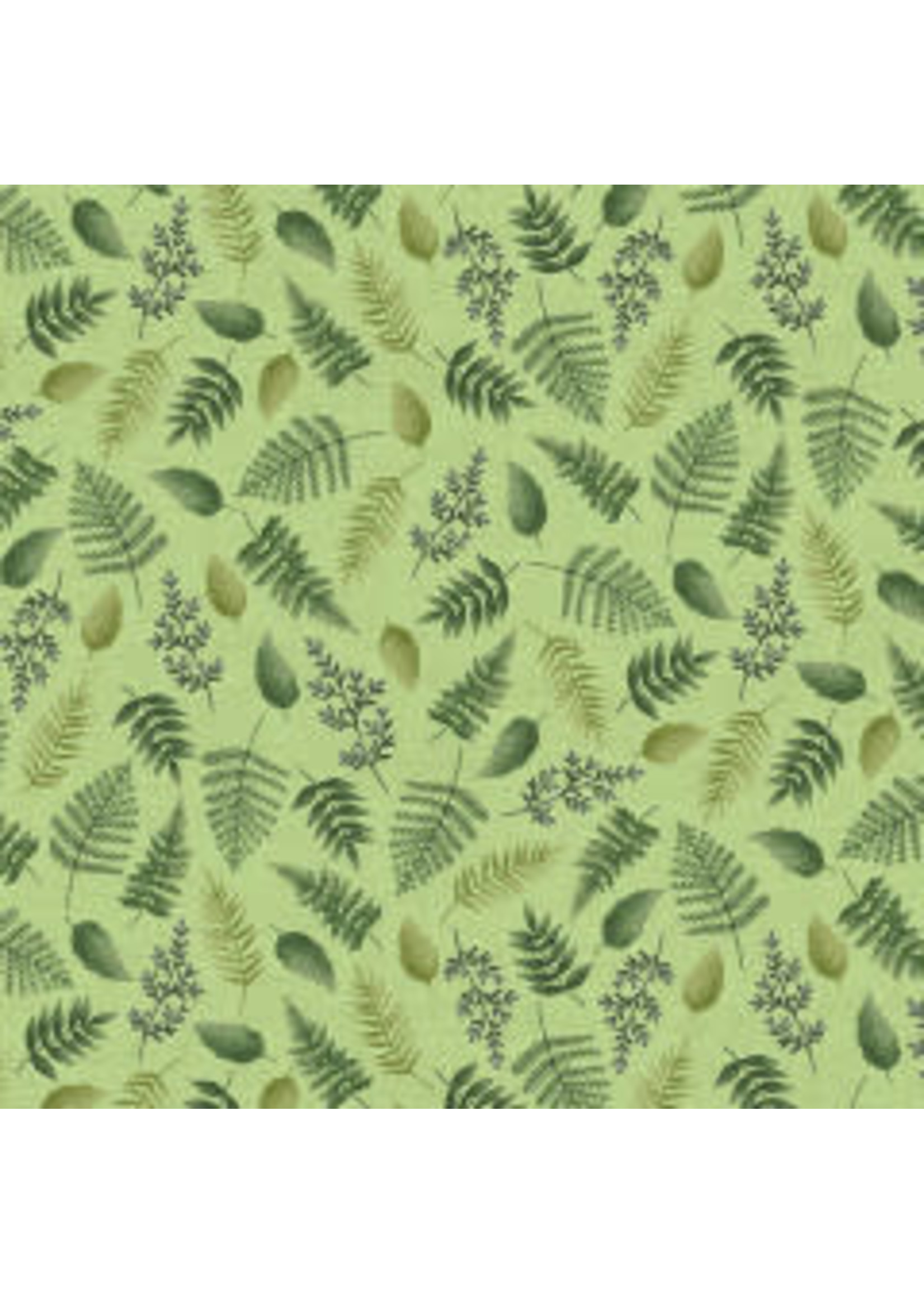 Fern Garden - Leaf Scatter - Green - Coupon - 30 cm x 110 cm