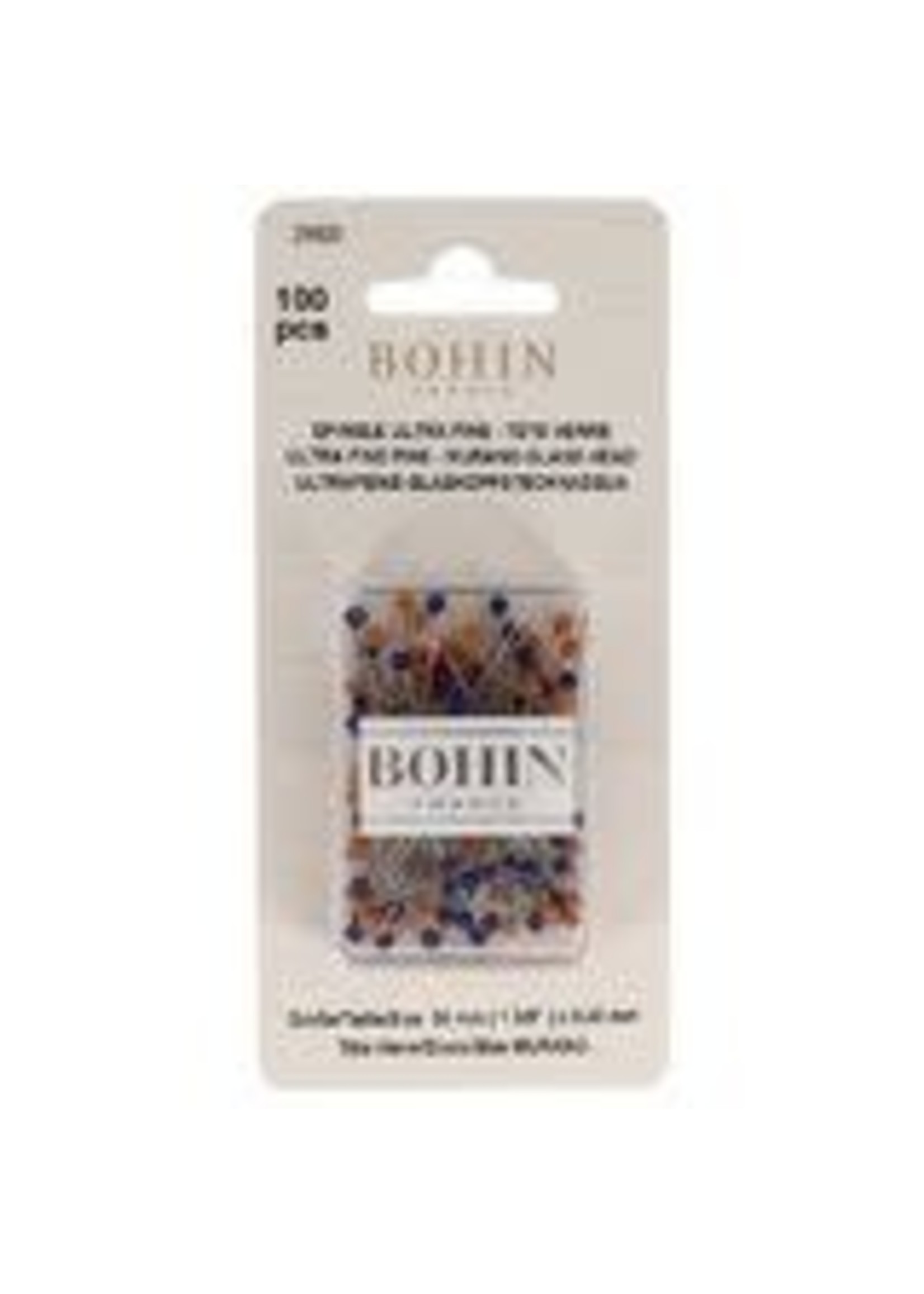 Bohin Murano Glass Head Pins - Ultra Fine - 36 mm x 0,4 mm - 100 stuks