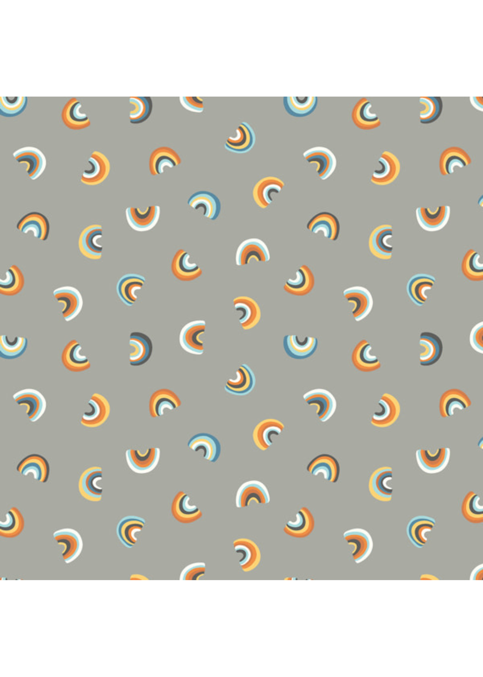 Windham Fabrics Frolic - Rainbows - Grey