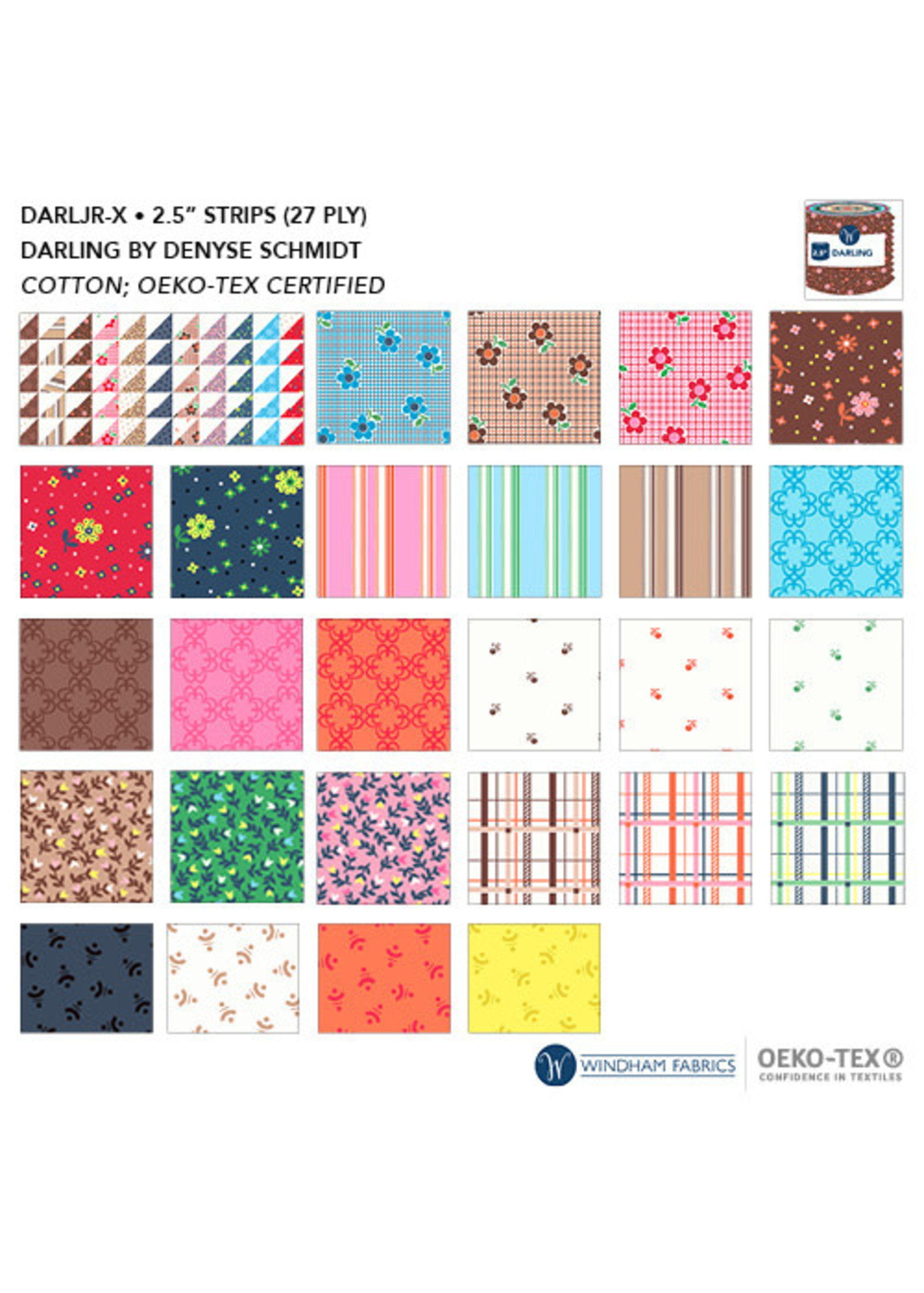 Windham Fabrics Darling - Jelly Roll - 40  x 2,5 inch x 42 inch