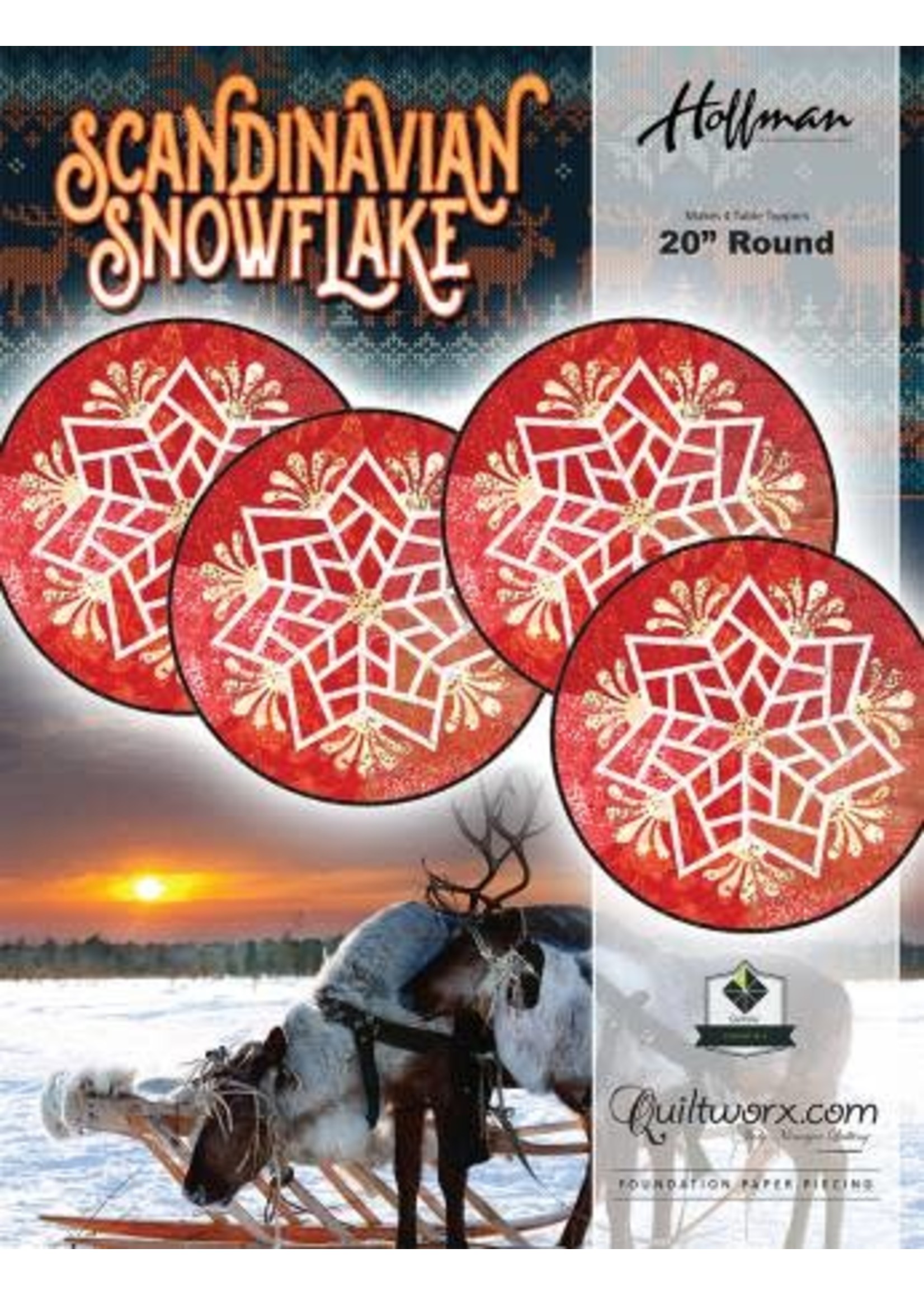 Timeless Treasures Patroon - Scandinavian Snowflake - 20 inch rond