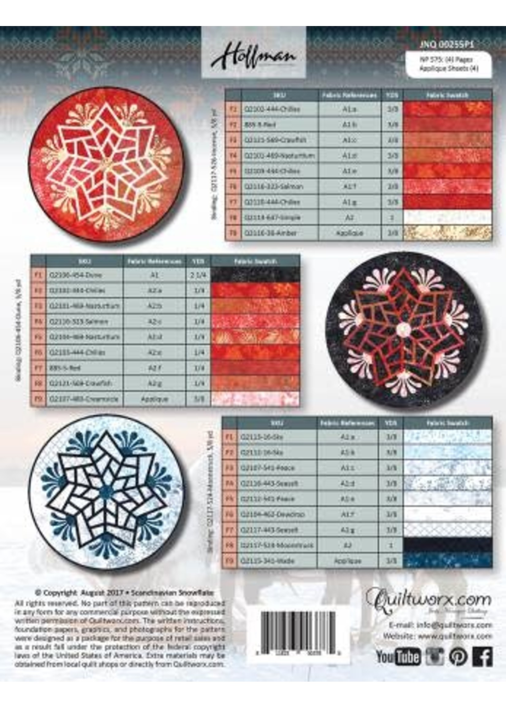 Timeless Treasures Patroon - Scandinavian Snowflake - 20 inch rond