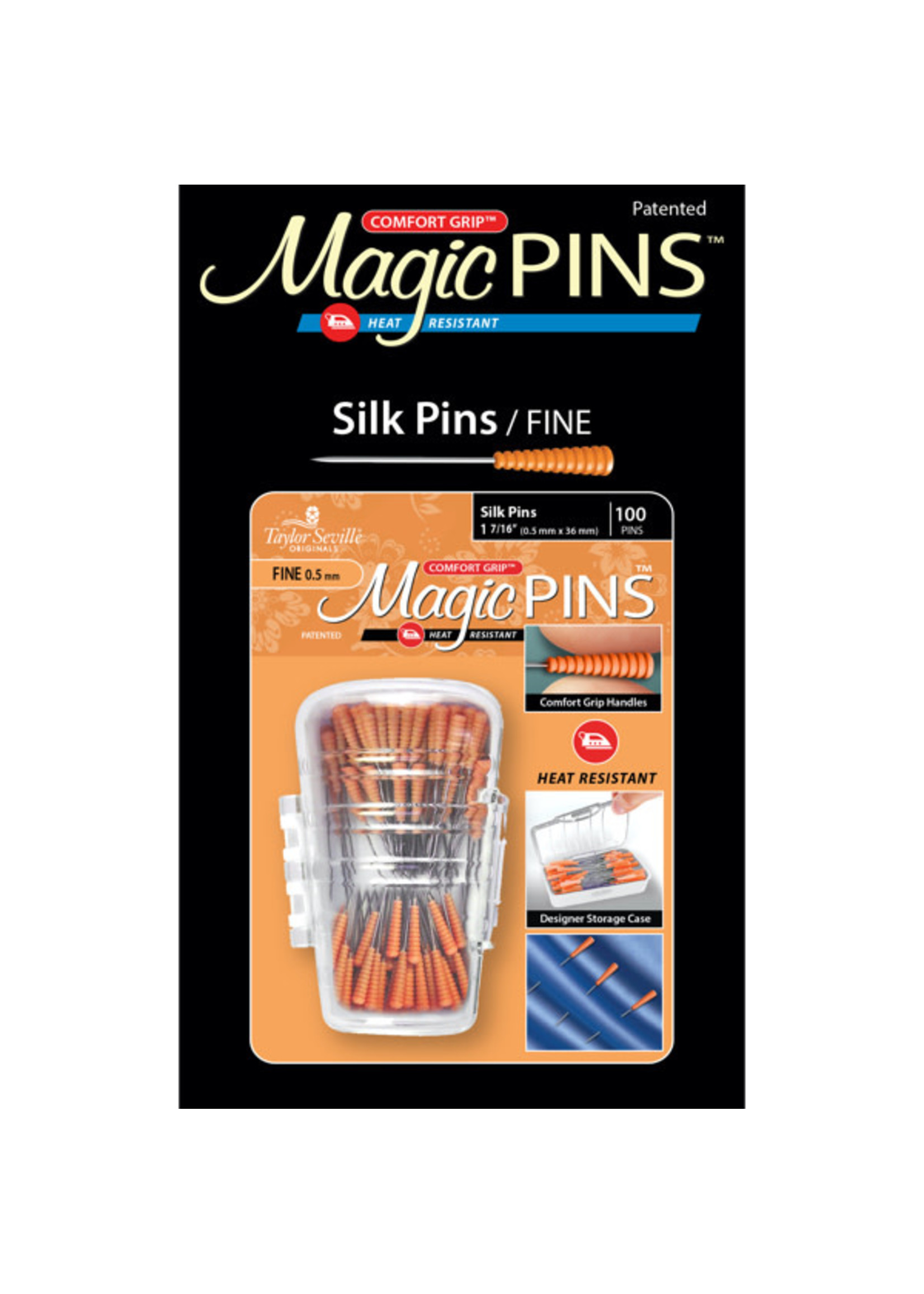 Taylor Seville Magic Pins - Silk - Fine - 0.5 mm x 36 mm - 100 stuks oranje