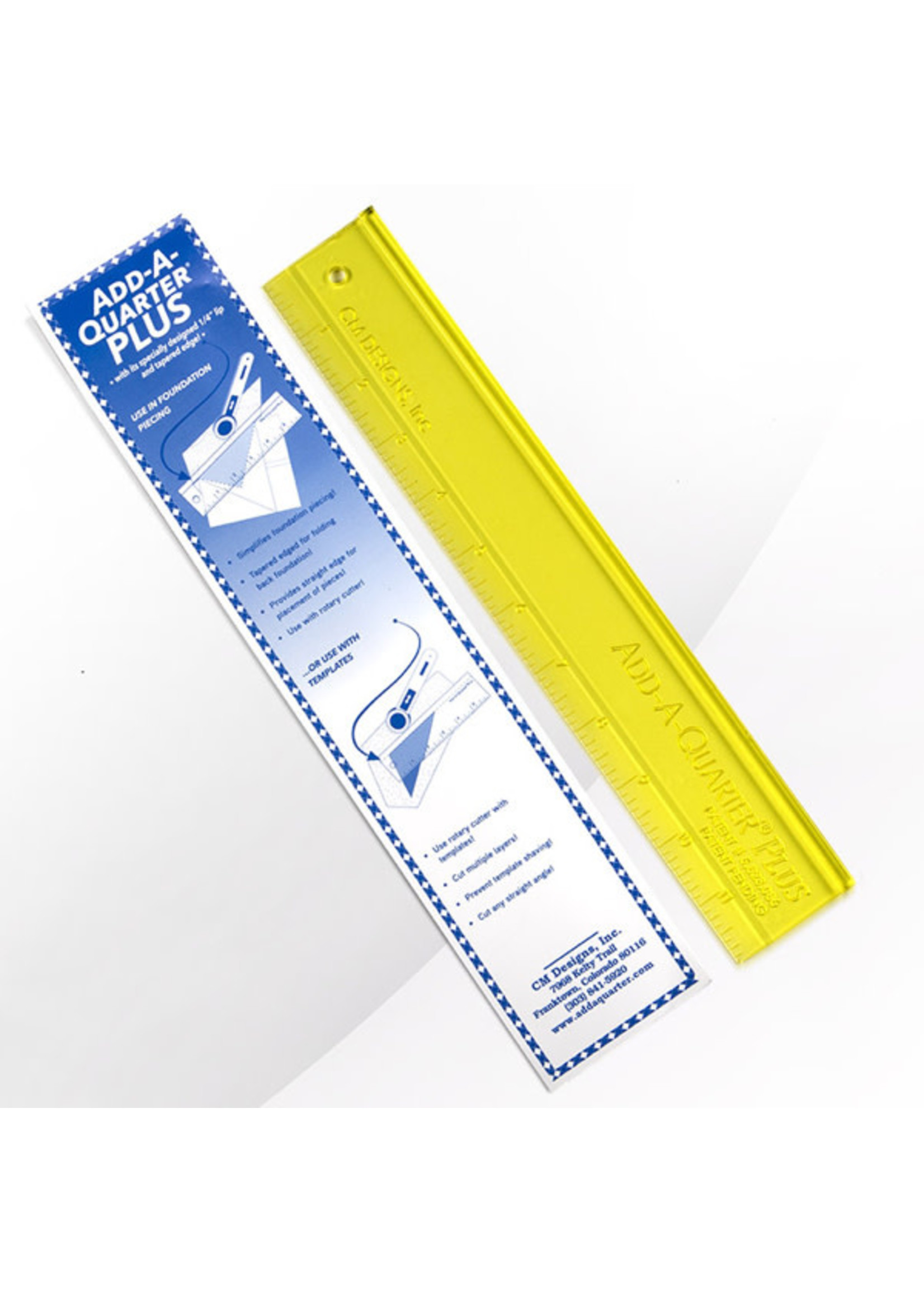 CM designs Liniaal - Add A Quarter - Plus - 12 inch - Geel