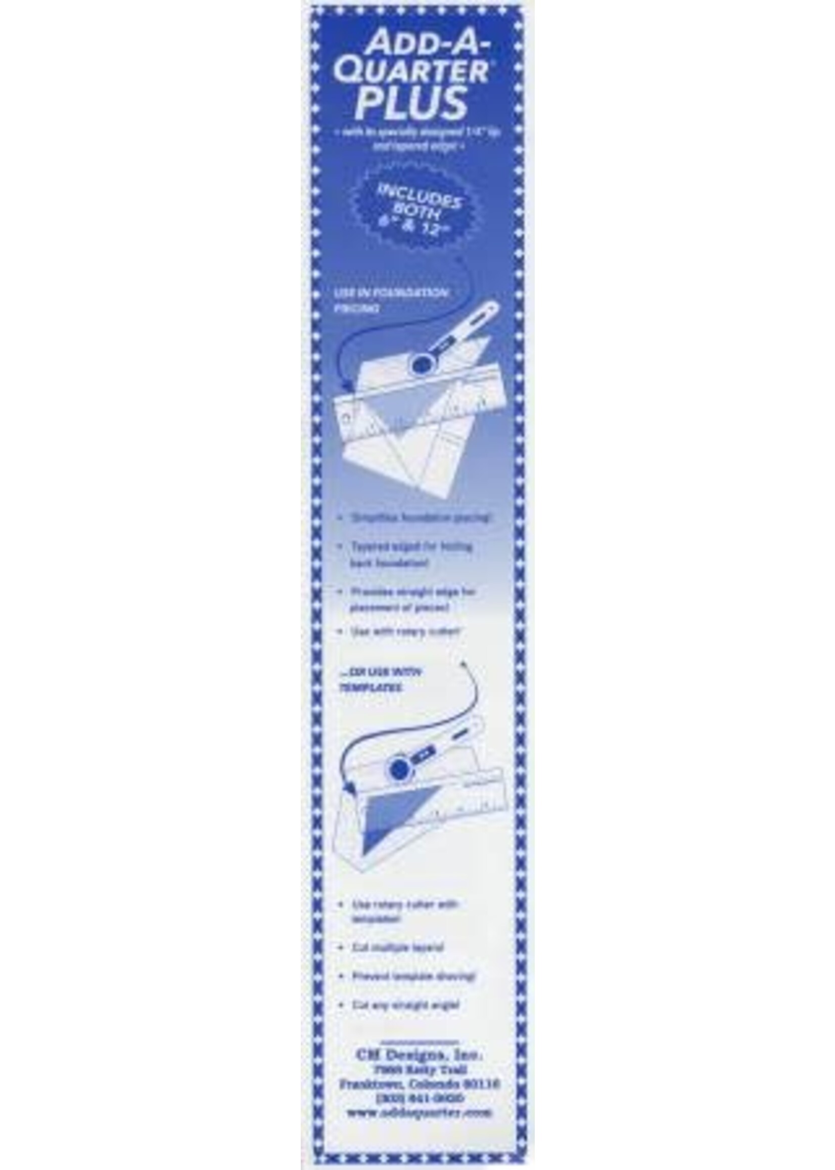 CM designs Liniaal - Add A Quarter - Plus - 6 inch + 12 inch  - Geel