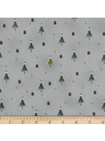 Stof Fabrics Snowhouse - Trees And Gifts - Light Grey