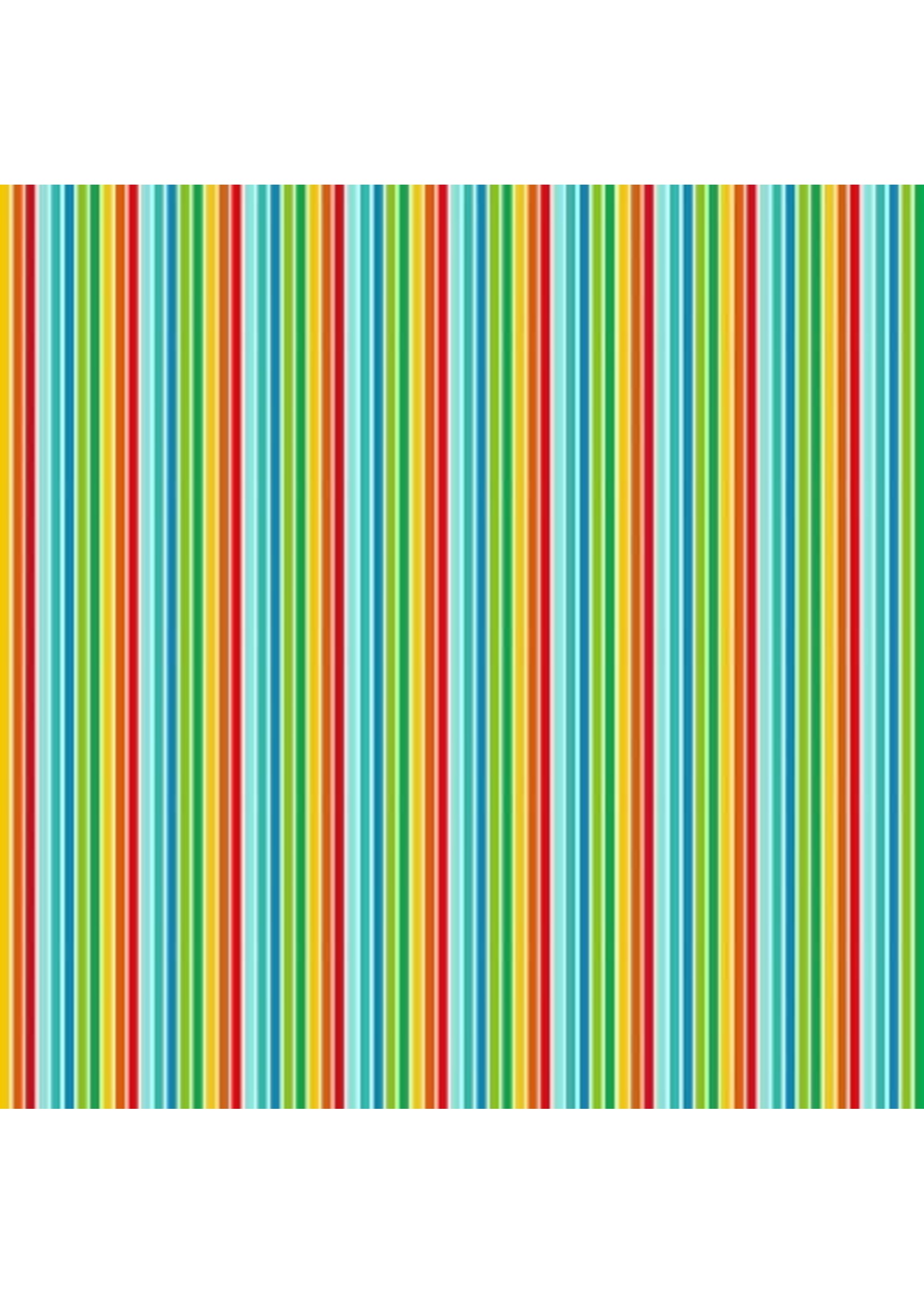 Makower Furry Friends - Rainbow - Stripe - 2544