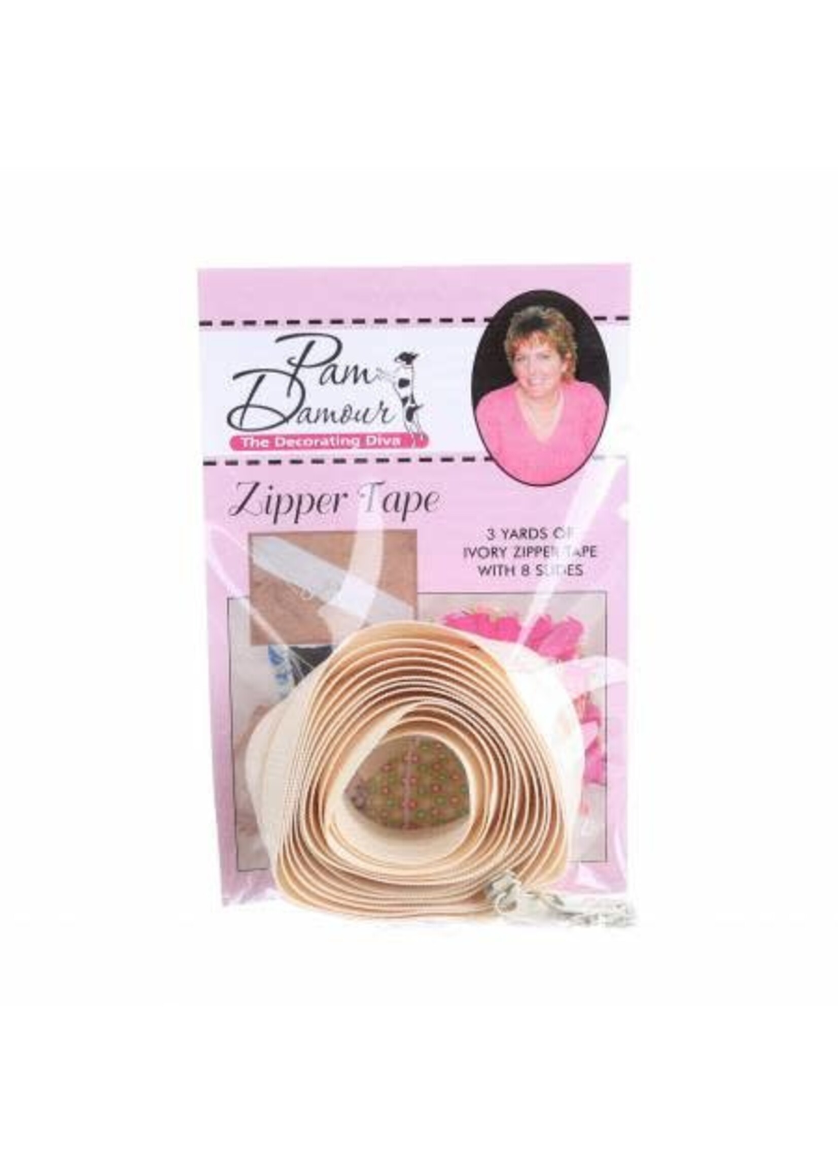 Pam Damour Zipper Tape - Cream - 3 Yards - ENR/V