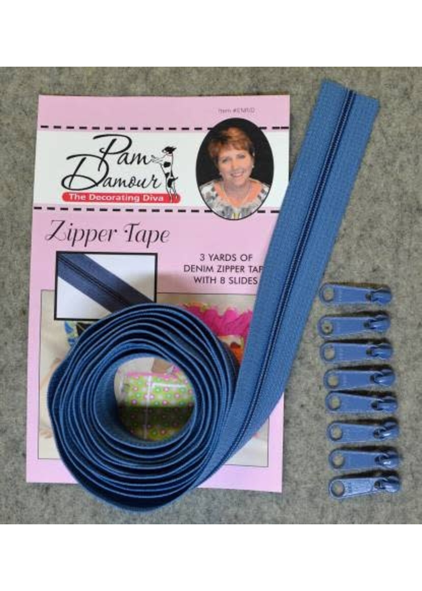 Pam Damour Zipper Tape - Denim - 3 Yards - ENR/D