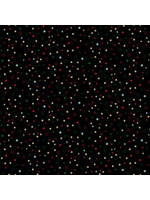 Makower Cosy Christmas - Stars - Black - 2573X
