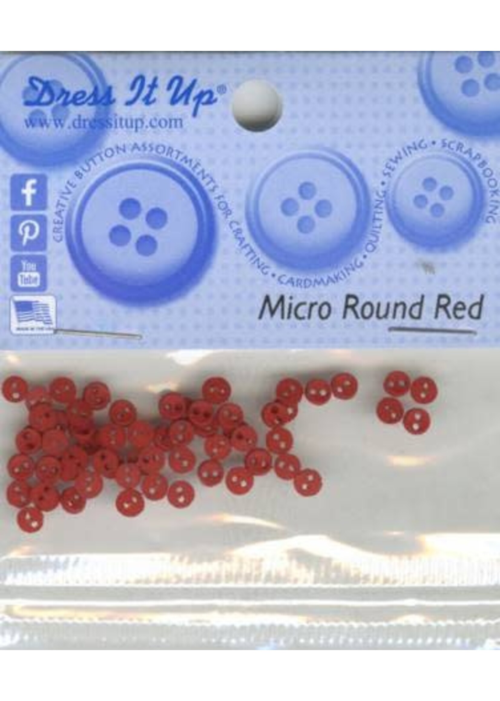 Dress it up Knopen - Micro Mini Round Red