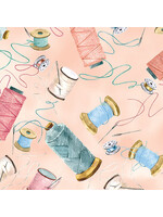 Benartex Studio Sew in Love - Fancy Threads - Light Pink - 429501