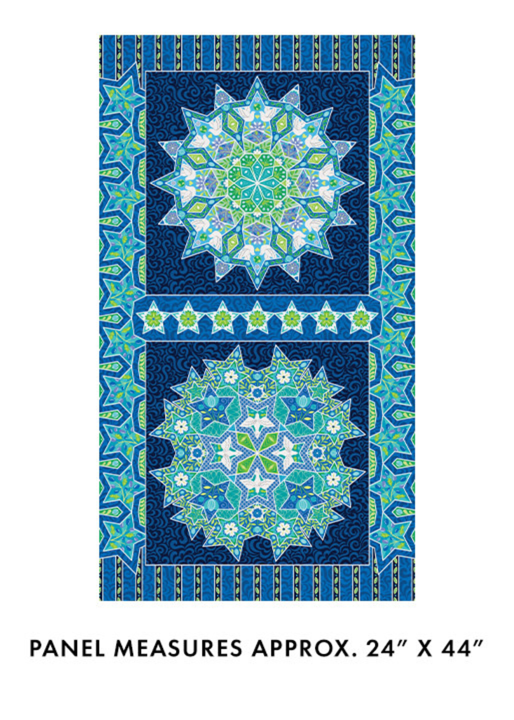 Benartex Studio Panel 82 - Peace on Earth - Winter - Sapphire - 60 cm x 110 cm