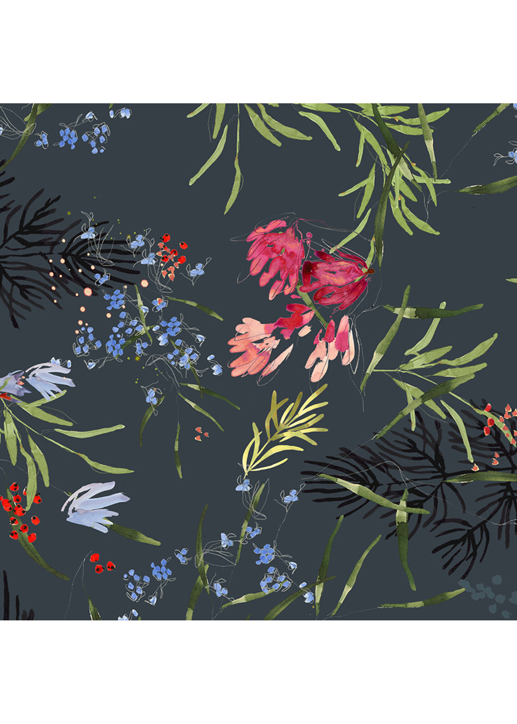 Windham Fabrics Meadow Floral - Slate - 53585DW1
