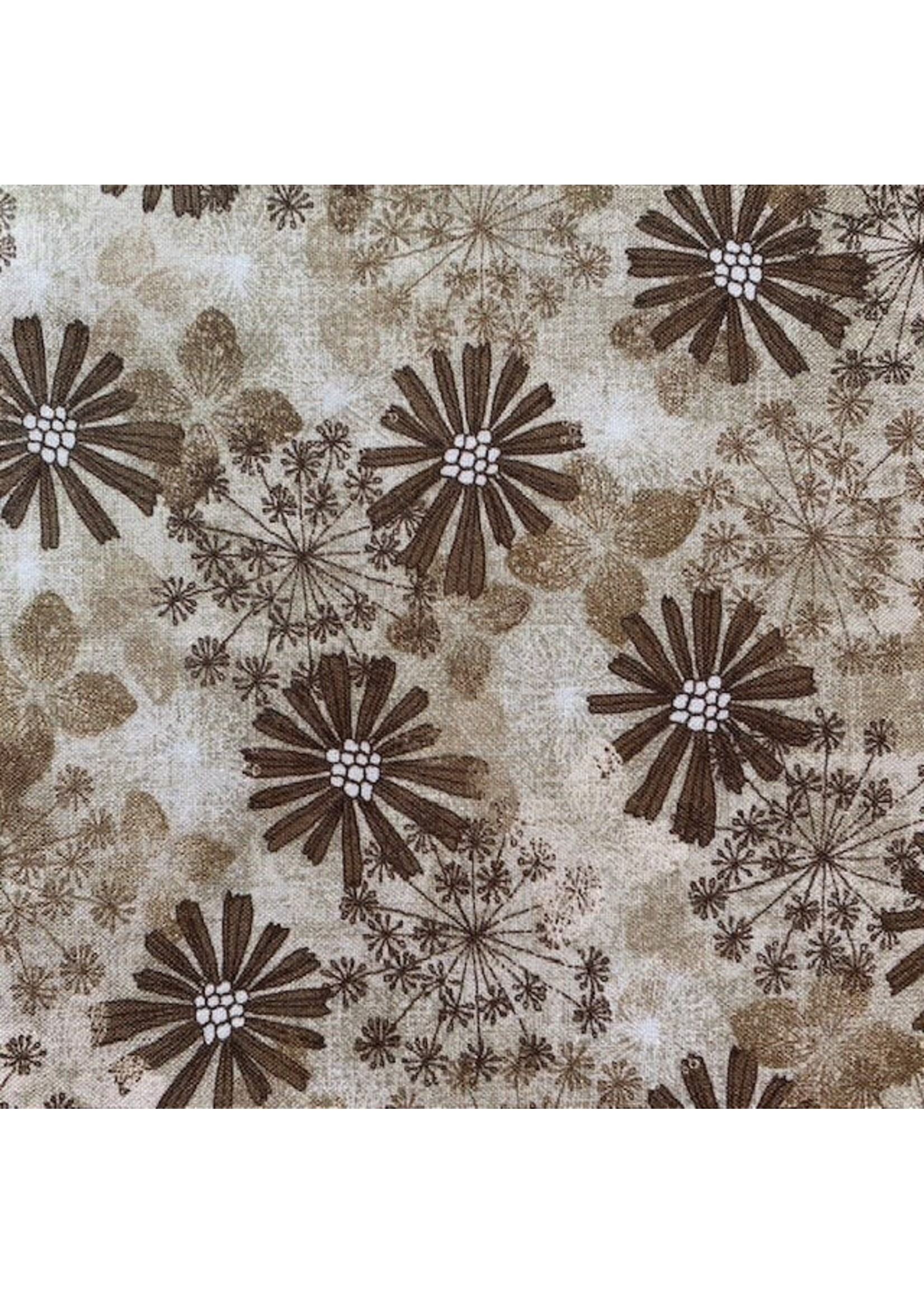 Stof Fabrics Keep Blooming - Flowers - Brown - 527