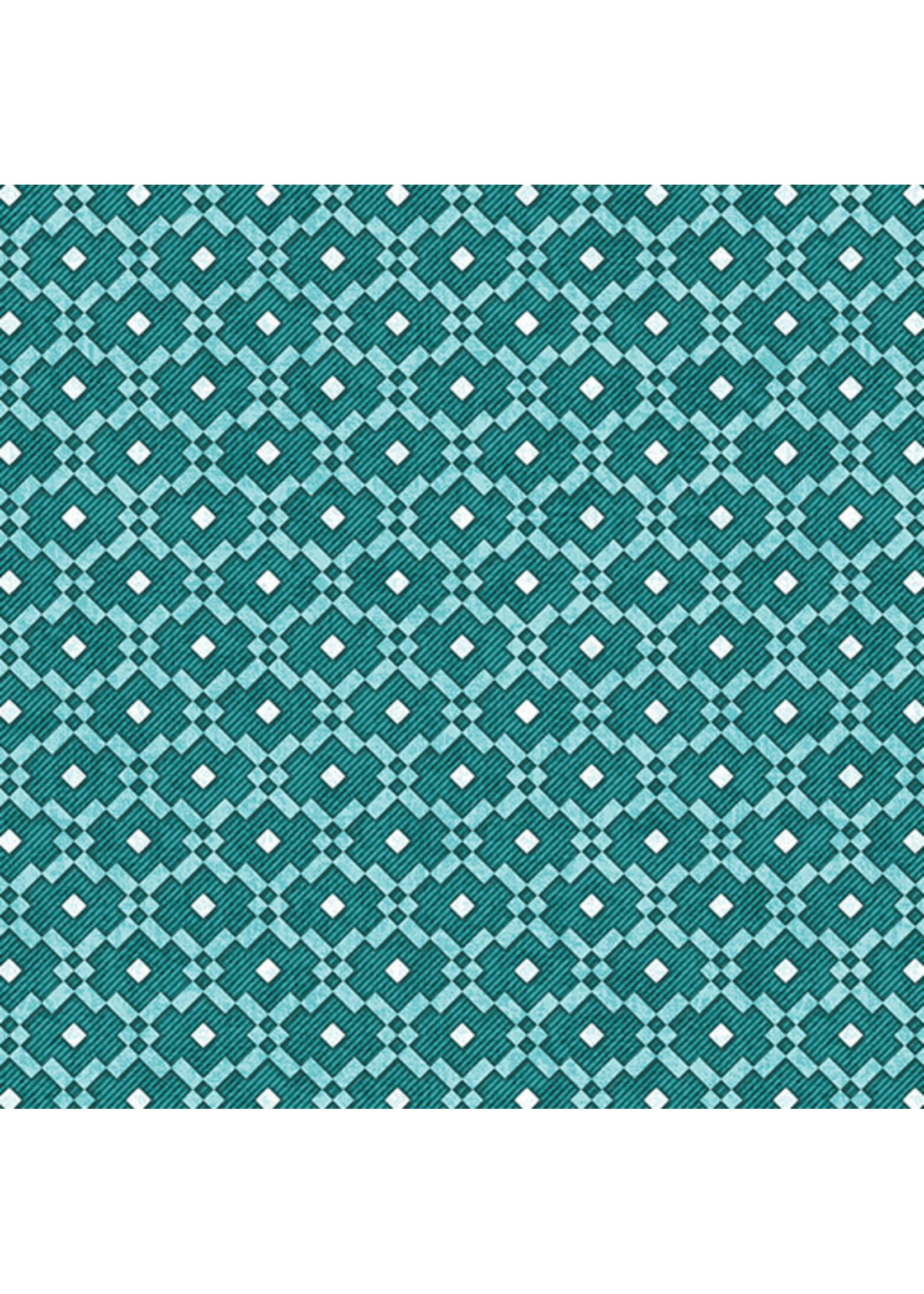 Benartex Studio Wander Lane - Patchwork - Teal