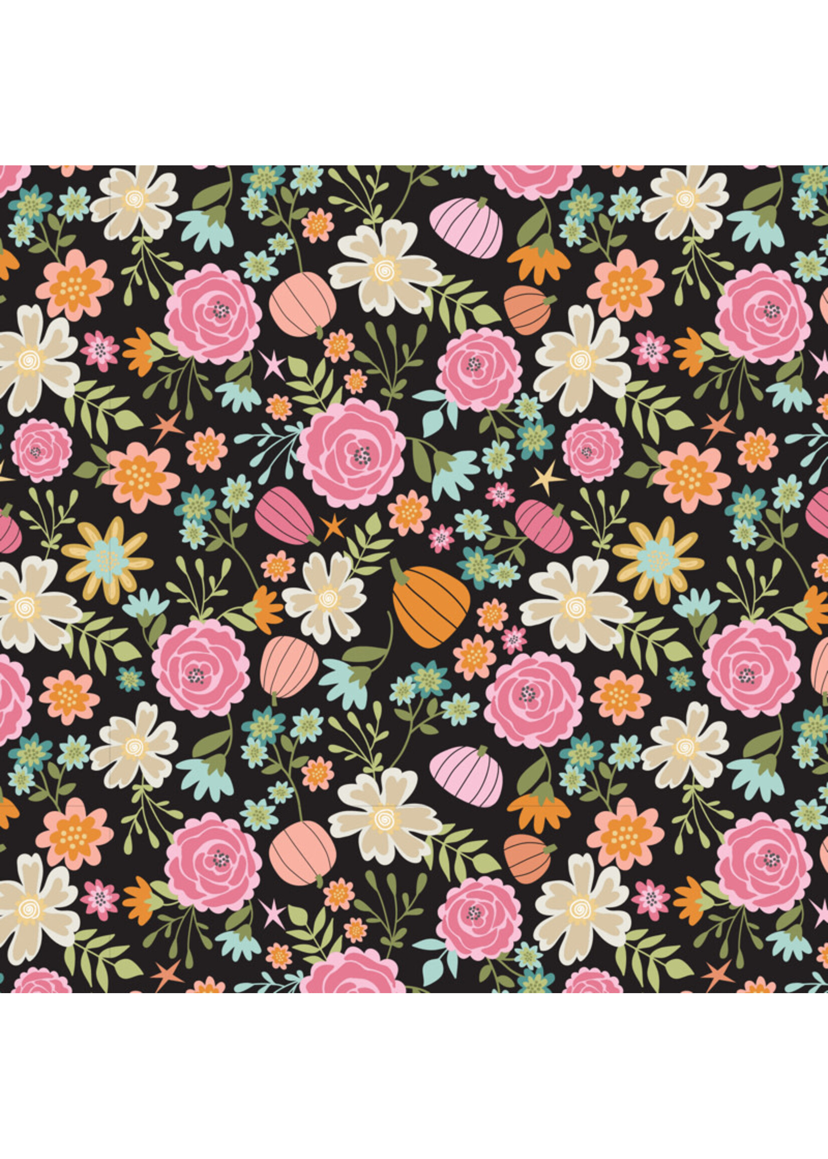 Poppie Cotton Kitty Loves Candy - Pretty Pumpkins - Black - KC23916