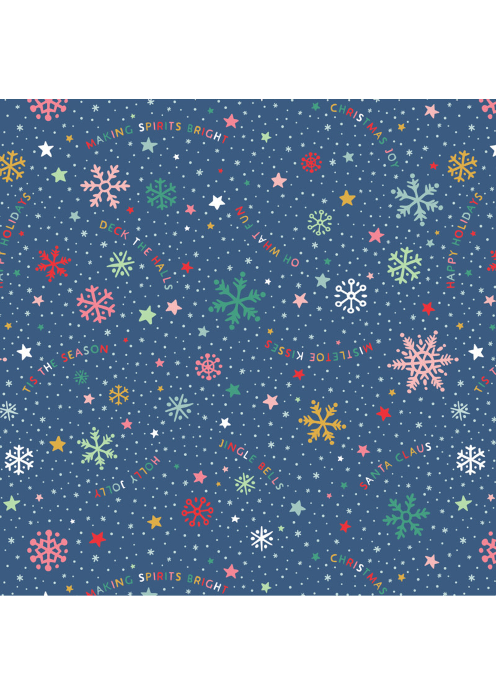 Poppie Cotton Oh What Fun - Snowflake Fun - Blue - OF23304