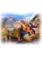 Hoffman Fabrics Panel 83 - Call of the Wild - Moose - 45 cm x 55 cm